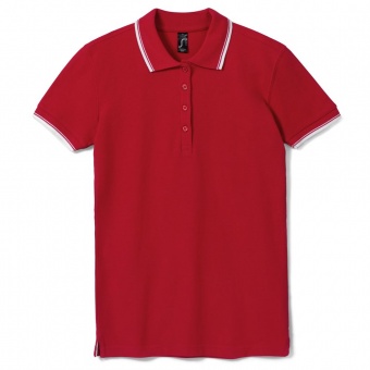 Рубашка поло женская Practice Women 270, красная с белым фото 10