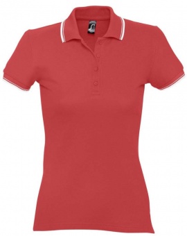 Рубашка поло женская Practice Women 270, красная с белым фото 4