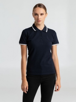 Рубашка поло женская Practice Women 270, темно-синяя с белым фото 12