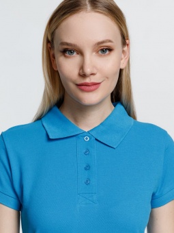 Рубашка поло женская Virma Premium Lady, бирюзовая фото 4