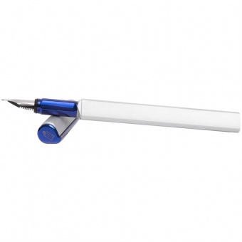 Ручка перьевая PF One, серебристая с синим фото 