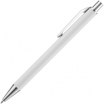 Ручка шариковая Lobby Soft Touch Chrome, белая фото 