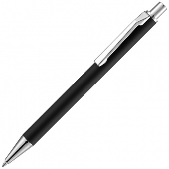 Ручка шариковая Lobby Soft Touch Chrome, черная фото 