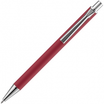 Ручка шариковая Lobby Soft Touch Chrome, красная фото 