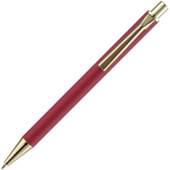 Ручка шариковая Lobby Soft Touch Gold, красная фото 