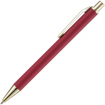 Ручка шариковая Lobby Soft Touch Gold, красная фото 