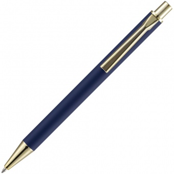 Ручка шариковая Lobby Soft Touch Gold, синяя фото 