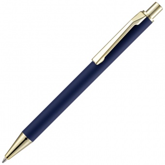 Ручка шариковая Lobby Soft Touch Gold, синяя фото 