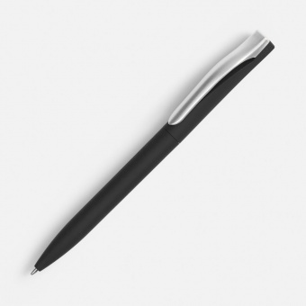 Ручка шариковая Pin Soft Touch, черная фото 