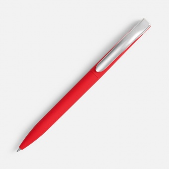 Ручка шариковая Pin Soft Touch, красная фото 
