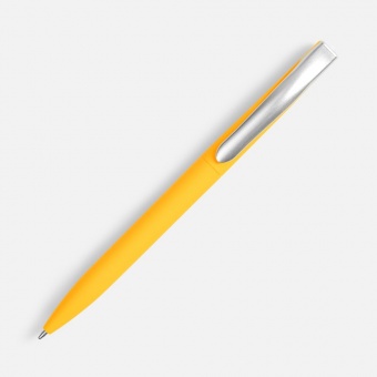 Ручка шариковая Pin Soft Touch, желтая фото 