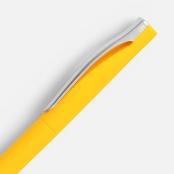 Ручка шариковая Pin Soft Touch, желтая фото 