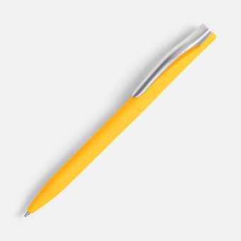 Ручка шариковая Pin Soft Touch, желтая фото 