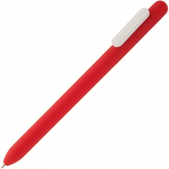 Ручка шариковая Swiper Soft Touch, красная с белым фото 