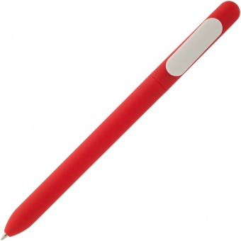 Ручка шариковая Swiper Soft Touch, красная с белым фото 