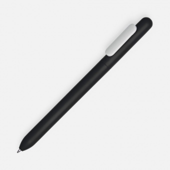 Ручка шариковая Swiper Soft Touch, черная с белым фото 