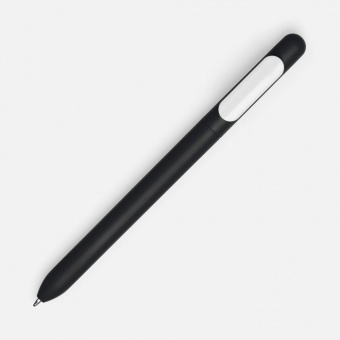 Ручка шариковая Swiper Soft Touch, черная с белым фото 