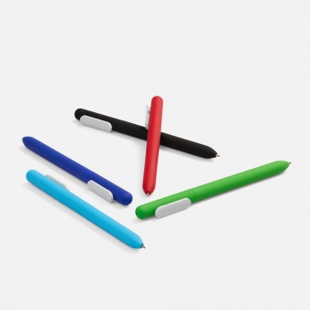Ручка шариковая Swiper Soft Touch, черная с белым фото 