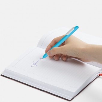 Ручка шариковая Swiper Soft Touch, голубая с белым фото 