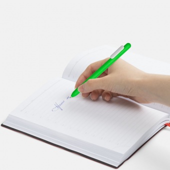 Ручка шариковая Swiper Soft Touch, зеленая с белым фото 