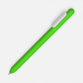 Ручка шариковая Swiper Soft Touch, зеленая с белым фото 
