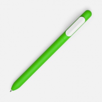 Ручка шариковая Swiper Soft Touch, зеленая с белым фото 