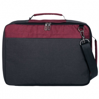 Рюкзак для ноутбука 2 в 1 twoFold, серый с бордовым фото 