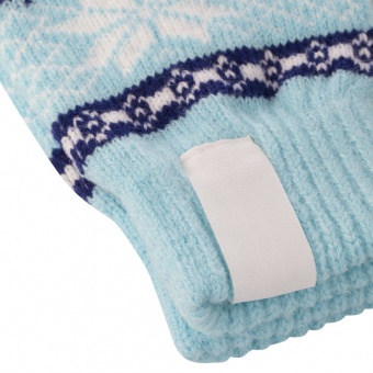 Сенсорные перчатки Snowflake, голубые фото 