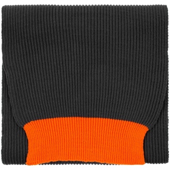 Шарф Snappy, темно-серый с оранжевым фото 