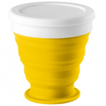 Складной стакан с крышкой Astrada, желтый фото 