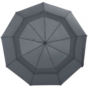 Складной зонт Dome Double с двойным куполом, серый фото 