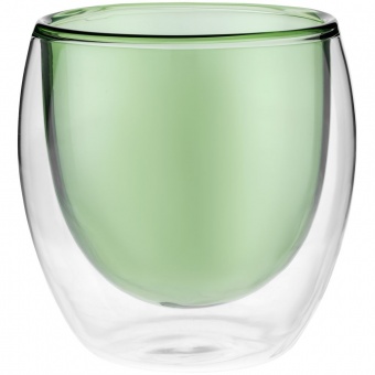 Стакан с двойными стенками Glass Bubble, зеленый фото 