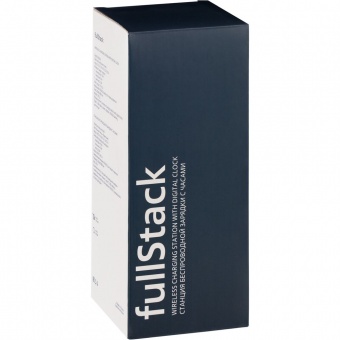 Станция беспроводной зарядки с часами fullStack, черная фото 