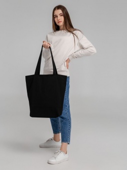 Сумка для покупок на молнии Shopaholic Zip, черная фото 