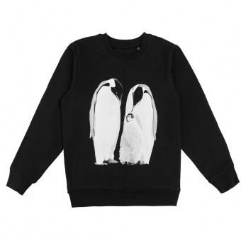 Свитшот детский Like a Penguin, черный фото 2