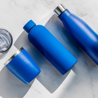Термобутылка вакуумная герметичная Prima Ultramarine, ярко-синяя фото 