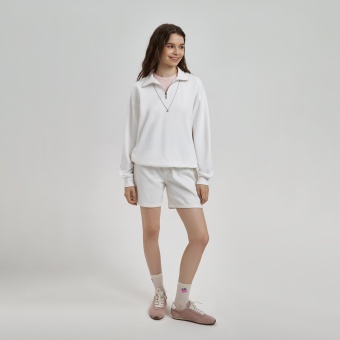 Толстовка на молнии унисекс FLOW, белая, размер 3XL/4XL фото 