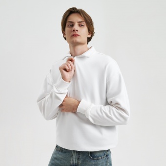 Толстовка на молнии унисекс FLOW, белая, размер XL/2XL фото 