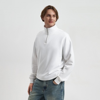 Толстовка на молнии унисекс FLOW, белая, размер XL/2XL фото 