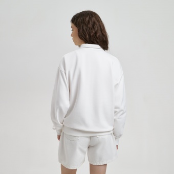 Толстовка на молнии унисекс FLOW, белая, размер XL/2XL фото 