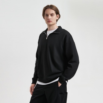 Толстовка на молнии унисекс FLOW, черная, размер XL/2XL фото 
