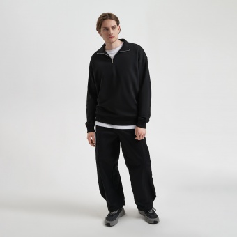 Толстовка на молнии унисекс FLOW, черная, размер XL/2XL фото 