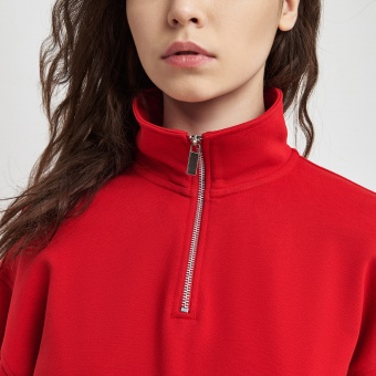 Толстовка на молнии унисекс FLOW, красная, размер 3XL/4XL фото 