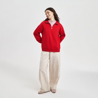 Толстовка на молнии унисекс FLOW, красная, размер 3XL/4XL фото 