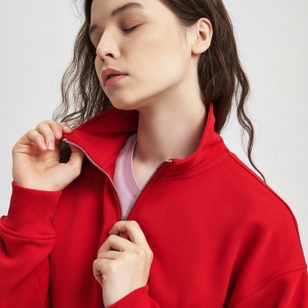Толстовка на молнии унисекс FLOW, красная, размер XL/2XL фото 