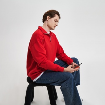 Толстовка на молнии унисекс FLOW, красная, размер XL/2XL фото 
