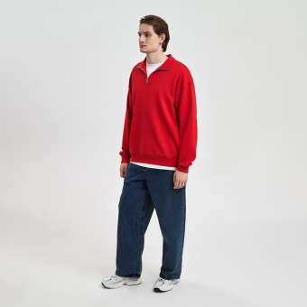 Толстовка на молнии унисекс FLOW, красная, размер XL/2XL фото 
