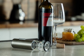 Винный набор Wine Diesel, серебристый фото 