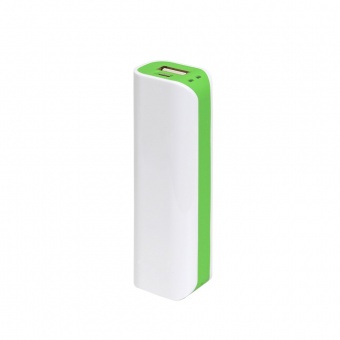 Внешний аккумулятор, Aster PB, 2000 mAh, белый/зеленый, подарочная упаковка с блистером фото 