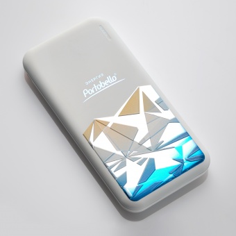 Внешний аккумулятор с подсветкой Luce 10000 mAh, белый фото 